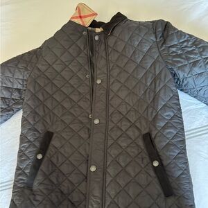 Burberry Black Quilted Jacket with Signature Check Lining